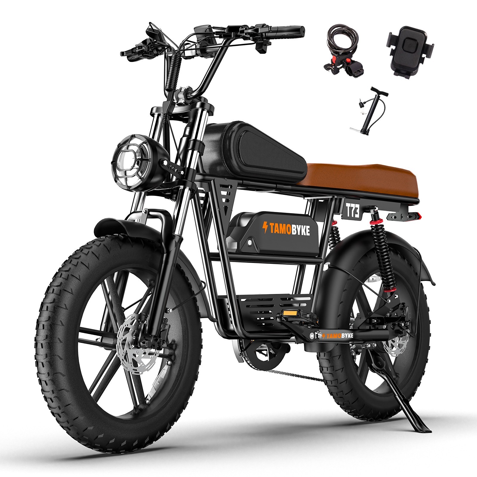 Tamobyke T73 1500W 30mph 48V/15.6Ah 20" Fat Tire Full Suspension Electric Bike