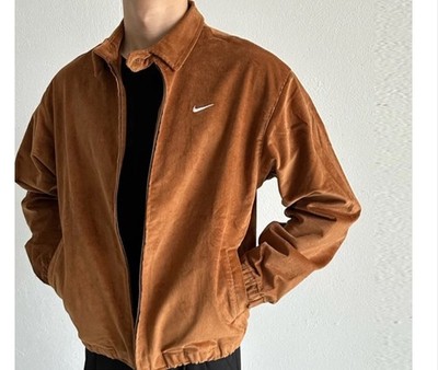 Nike Men's Brown Full Zip Jacket Embroidered Logo Pockets Size M