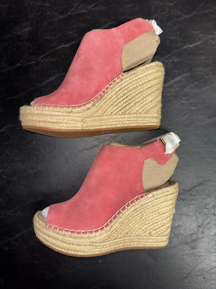 Sandalia alpargata Kenneth Cole Olivia rosa coral plataforma cuña gamuza 7,5 Foto 3 de 4