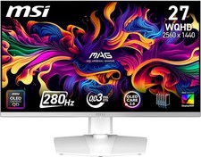 MSI 27In MAG 272QPW QD-OLED X28 280Hz OLED Monitor White WQHD 2560x1440 - Refurb