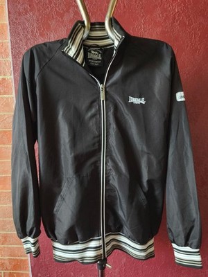 Lonsdale London Men's Harrington Bomber Jacket Track Top Black Size M Mesh Lined