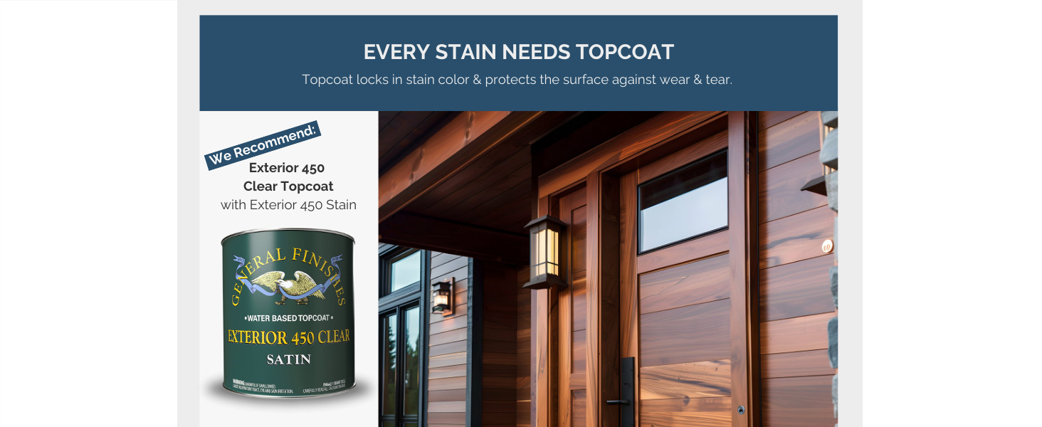 General Finishes Exterior 450 Water Based Wood Stain, 1 Gallon, Cedar