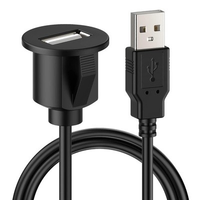 Universal Auto USB Extension Cable Dashboard Flush Mount for Car Radio Stereo 