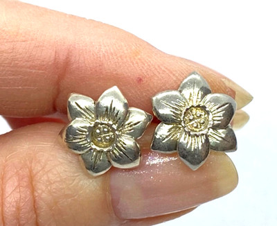 Sterling Silber Ohrstecker Narzisse Blume