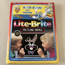 Vintage 1986 Lite-Brite Bugs Bunny And Friends Picture Sheets. INCOMPLETE