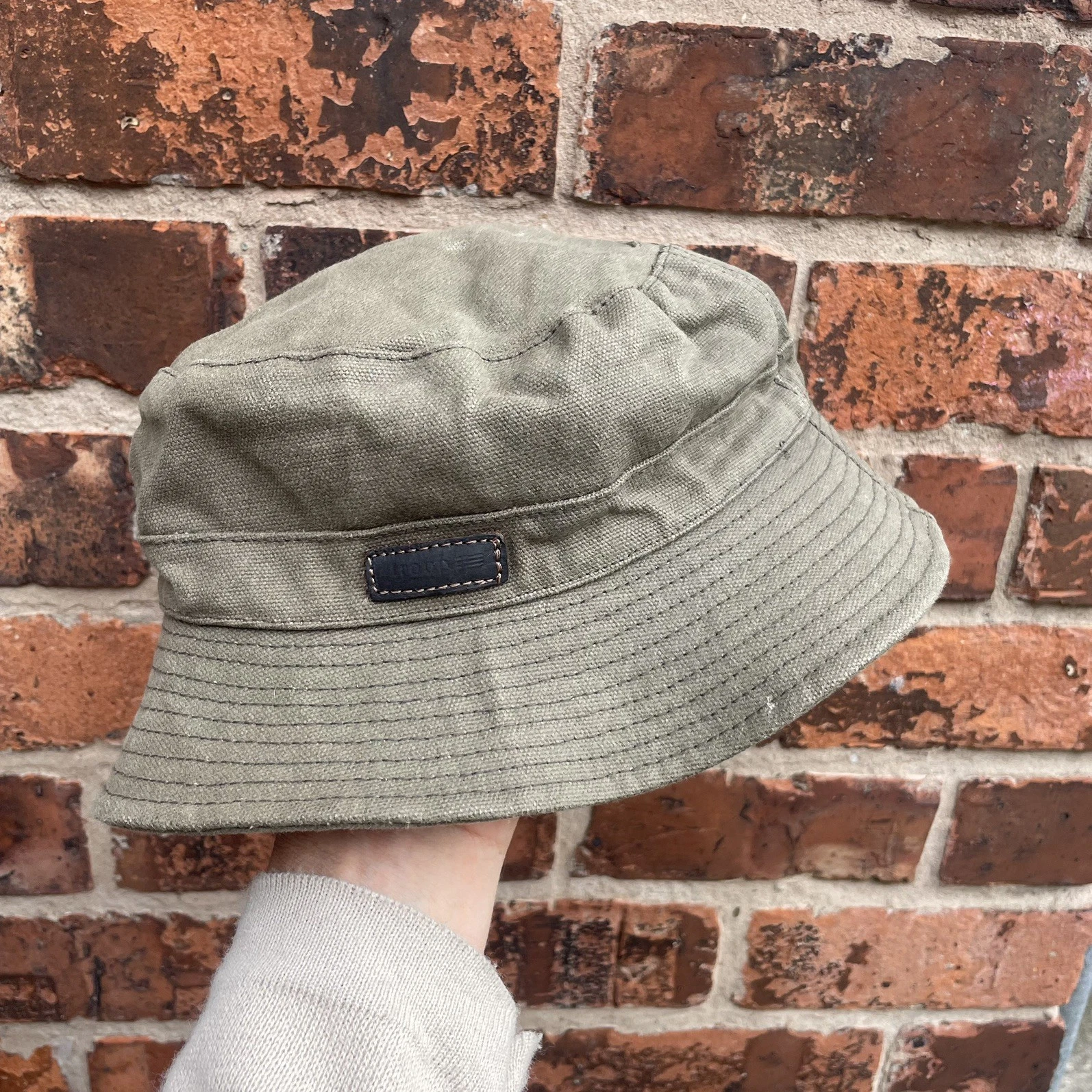 Troop London Khaki Green Waxed Bucket Hat