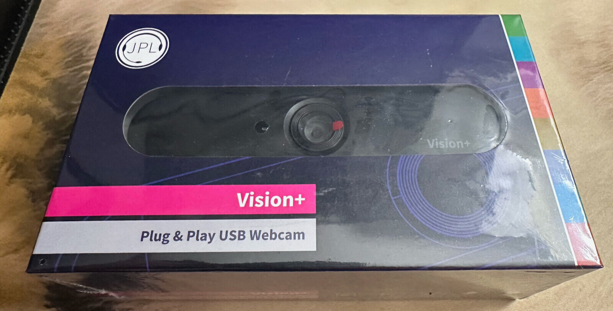 JPL Vision+ Plug Play 1080p HD Webcam w/ Microphones Brand New