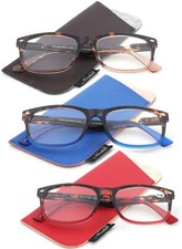 3 Packs Fashion Rectangular Vintage Multi Colors Reading glasses for Women