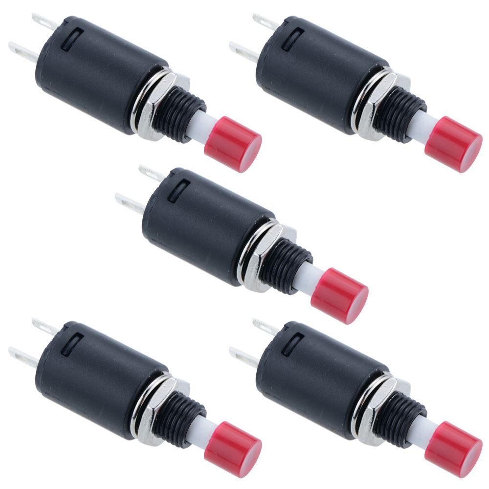 5 x Red On-Off Latching Small Button Push Switch SPST | eBay