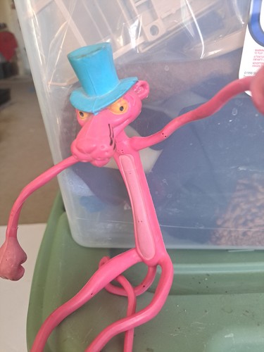 Amscan VTG 1970’s PINK PANTHER w/ Hat Bendable Action FIguere Bendy Rubber RARE - Picture 2 of 4