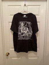 New Slash Guitarist Skeleton Concert Music Tou Men's Black White T-Shirt XL