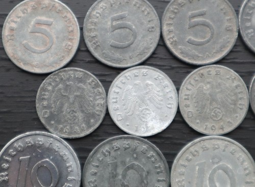 Lote de 12 monedas - 1, 5, 10 Reichspfennig 1940-1944 - Alemania monedas de zinc - #S64 - Imagen 8 de 11