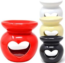 PACK OF 2 LOVE HEART OIL FRAGRANCE BURNER SIMMERING GRANULES WAX MELTS CERAMIC