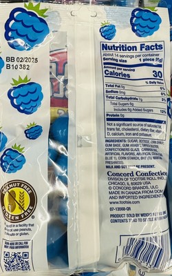 Double Bubble Gum Ingredients Label