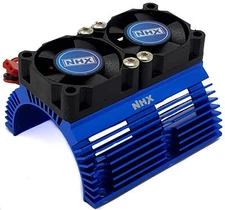 NHX 1/8 Heatsink w/Twin High Speed Tornado Cooling Fans Blue:Traxxas E-REVO 2.0