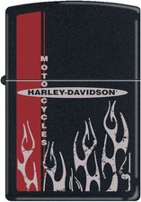 Zippo Harley Davidson Flame Black Matte Windproof Lighter NEW RARE