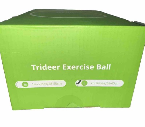 Trideer Exercise Yoga Ball Black, Anti Burst L (58-65cm) - 第 4/11 張圖片
