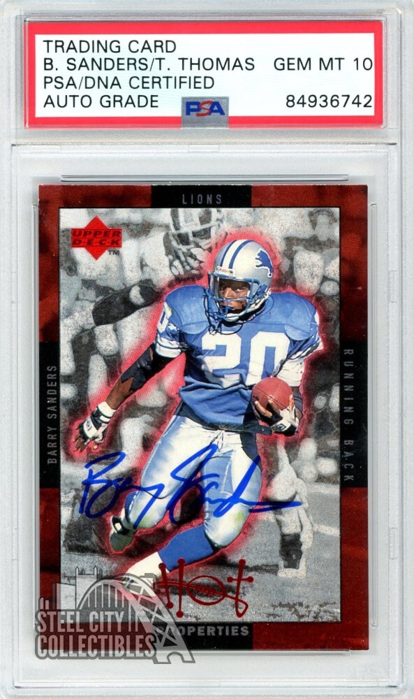 Barry Sanders/Thurman Thomas 1996 Upper Deck Autograph Card #HT-20 PSA/DNA 10