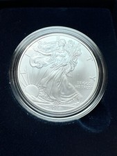 2008-W American Silver Eagle Burnished 1 oz .999 US Mint Coin OGP Box & COA