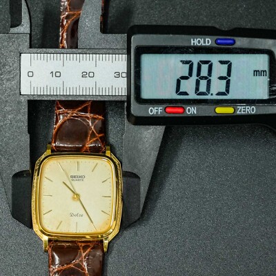 Vintage 1991 [N-MINT] SEIKO DOLCE 9531-5000 Gold Square Tank Shape