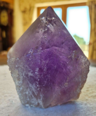 Großer Premium Amethyst Quarz lila 34 Kristall Quarz Spitzenturm 566g