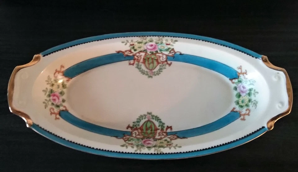 Антикварный фарфор 1920-х NORITAKE «M» вручную овальный сельдерей/приправ поднос, Япония - Изображение 2 из 4