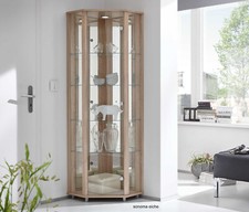 Glasvitrine für Ecke Eckvitrine mit Beleuchtung und Spiegelrückwand viele Farben