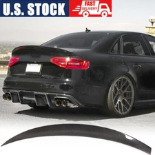 For Audi S4 B8.5 Sedan 2013-16 REAL CARBON Rear Trunk Lip Spoiler Boot Wing
