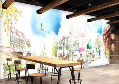 3D Painted Town ZHU2596 Wallpaper Wall Mural Print Removable Self-adhesive Amy