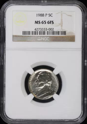 1988-P 5C Jefferson Nickel NGC MS 65 6FS | Full Steps Uncirculated