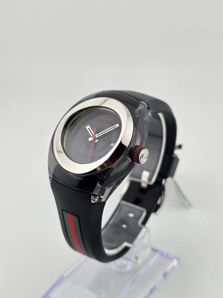 Gucci Sync L Women's Black Dial Rubber Band Quartz Watch - YA137301 ($670 MSRP) - Image 3 of 4