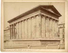 France, Nîmes, la maison carrée vintage albumen print albumen print 20x