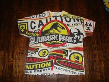 Vintage 90's JURASSIC PARK all over print movie promo T Shirt XL