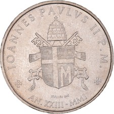 [#1034891] Coin, VATICAN CITY, John Paul II, 100 Lire, 2001, Rome, MS(65-70)