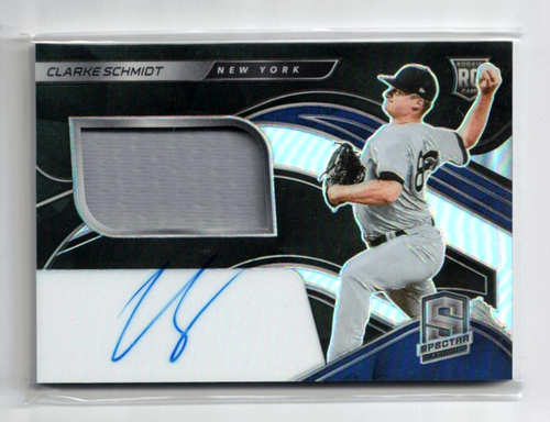 2021 Panini Spectra RC JERSEY AUTO Clarke Schmidt #130! Rookie! Autogramm! /199