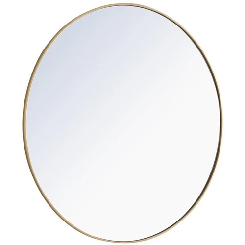 Elegant Decor Eternity 48" Round Metal Frame Mirror in Brass - Picture 3 of 10