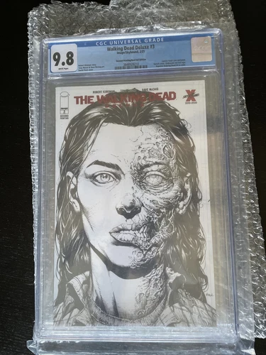 Walking Dead #3 DELUXE 2nd print RED FOIL VARIANT Black white B&W CGC 9.8