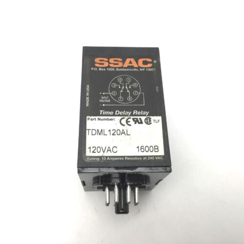 SSAC TDML120AL Relé de retardo de tiempo de estado sólido 0.1-102.3 segundos 120VAC DPDT de 8 pines - Imagen 2 de 4