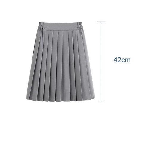 Japanese Student Girls Skirt School Uniform Solid Color Suit Pleated Skirt - Picture 11 of 30