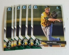 6 2018 Bowman CHROME Draft CALVIN COKER card lot OAKLAND A's Athletics #92