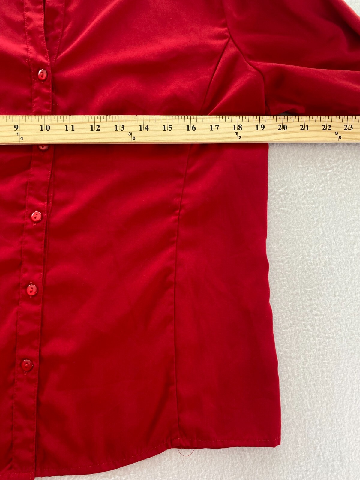 Notations Top Womens Large Red Collared Pleated 3… - image 3