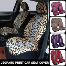 Car Seat Covers Leopard Print Front Rear Bench Full Set For Auto Truck Suv