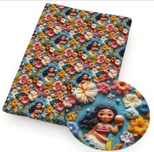 Moana cartoon Polyester Cotton blend fabric 20"x55" 1249917 princess