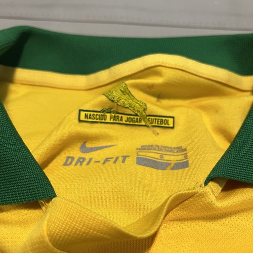 Nike Brazil Stadium Home Women Dri-Fit Soccer Yellow/Green Polo Shirt Kit-M-7964 - Picture 5 of 11