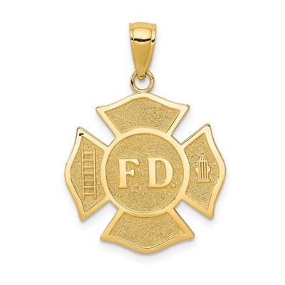 14k Gelbgold Feuerwehr Anhänger Malteserkreuz FD Leiter Hydrant Charm