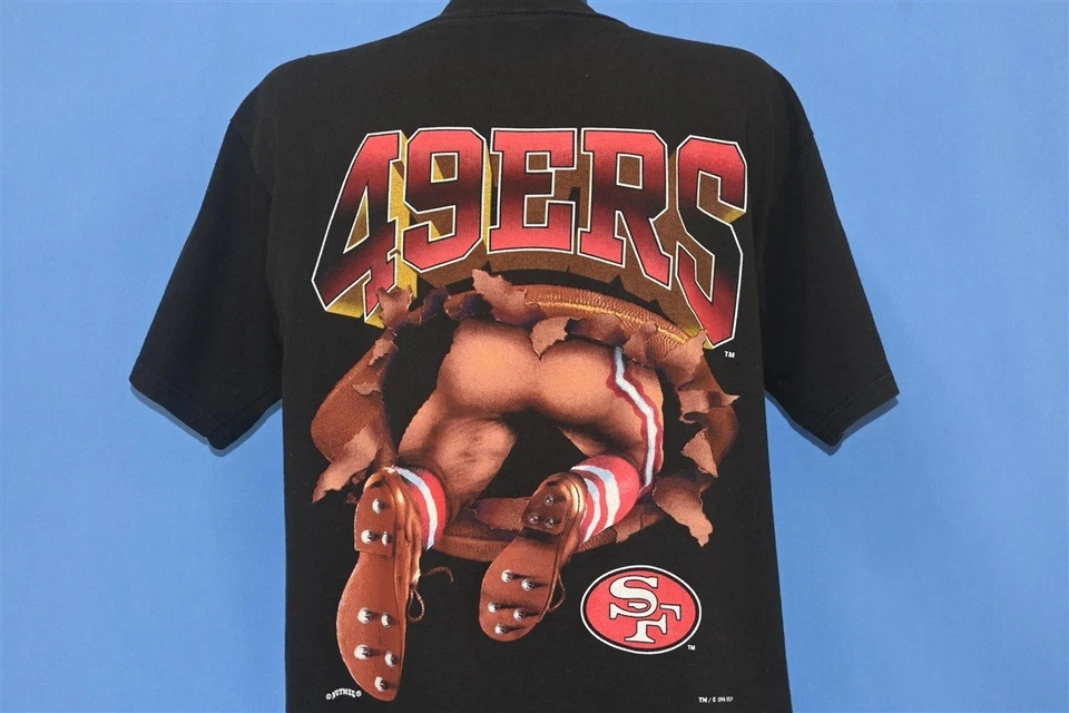 vintage 90s SAN FRANCISCO 49ERS NINERS NFL NUTMEG COTTON t-shirt FOOTBALL XL - Image 3 of 4