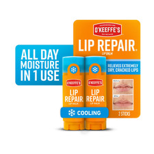 O'Keeffe's Cooling Relief Lip Repair Lip Balm for Dry, Cracked Lips, Stick, Twin