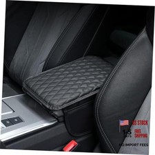 Microfiber Leather Car Armrest Cover with Memory Foam Side Pockets black