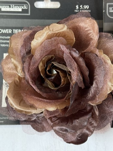 Lauren Hancock Vintage 6” Fabric Flower Curtain Tie-Back Holders Set Of 2 RARE - Picture 2 of 6