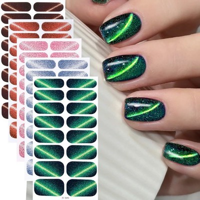 powder cat eye nail sticker 16 nail polish film nail sticker flash sticker Wraps